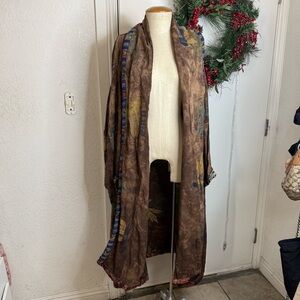 KUSNADI Kimono Turtle print brown / green RAYON / LENIN